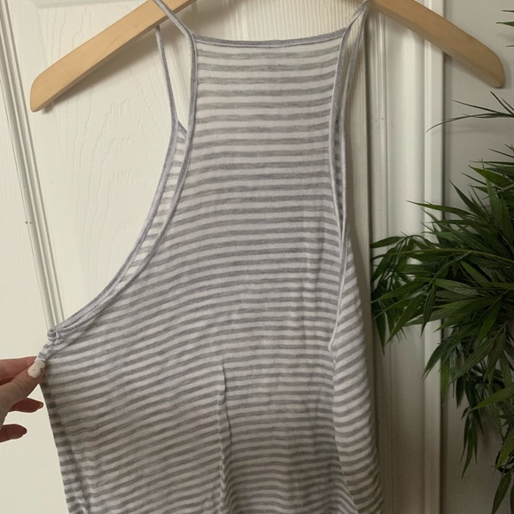 grey and white striped halter tank top - Picture 3 of 3